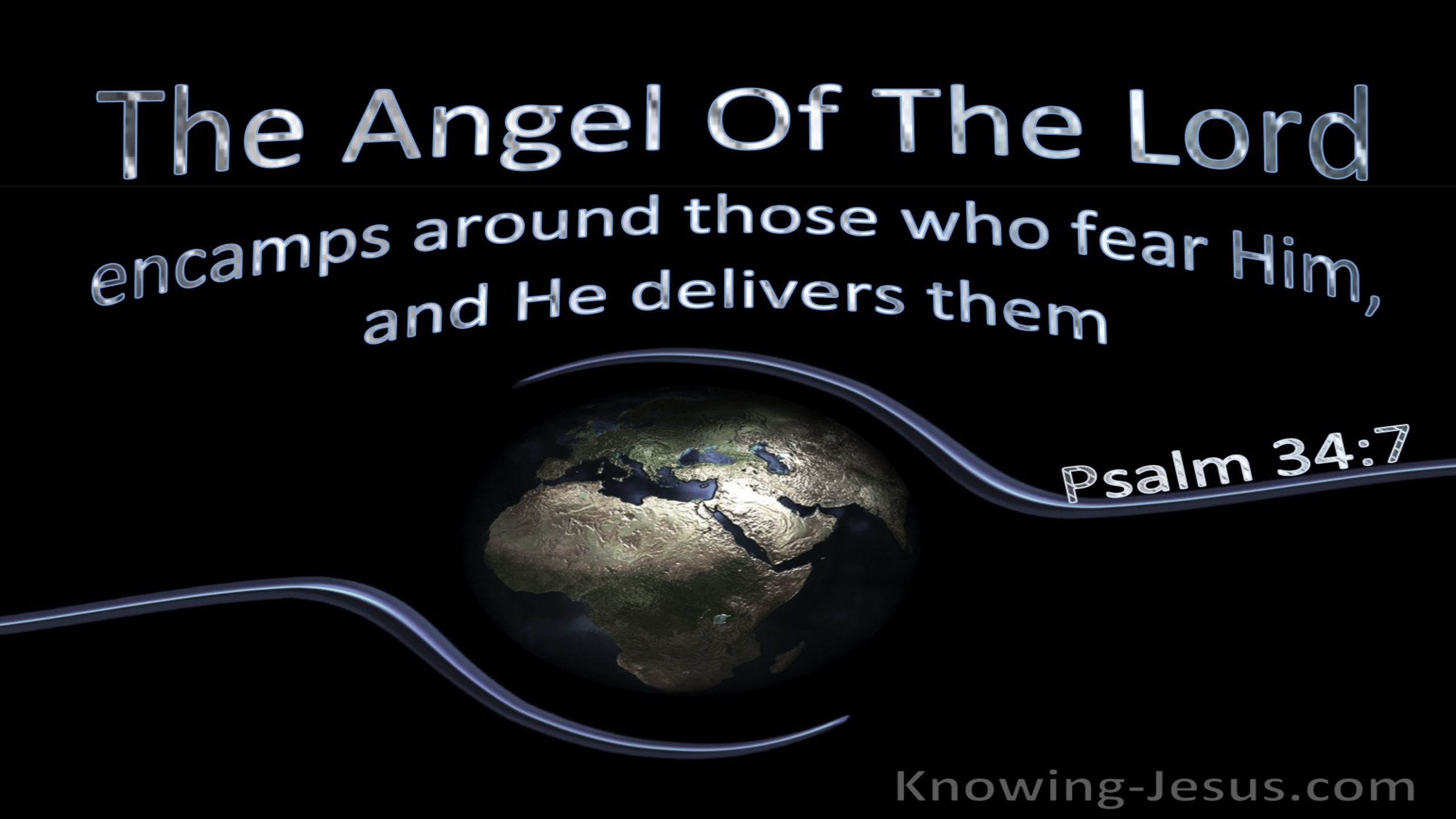 Psalm 34:7 The Angel Of The Lord (black)